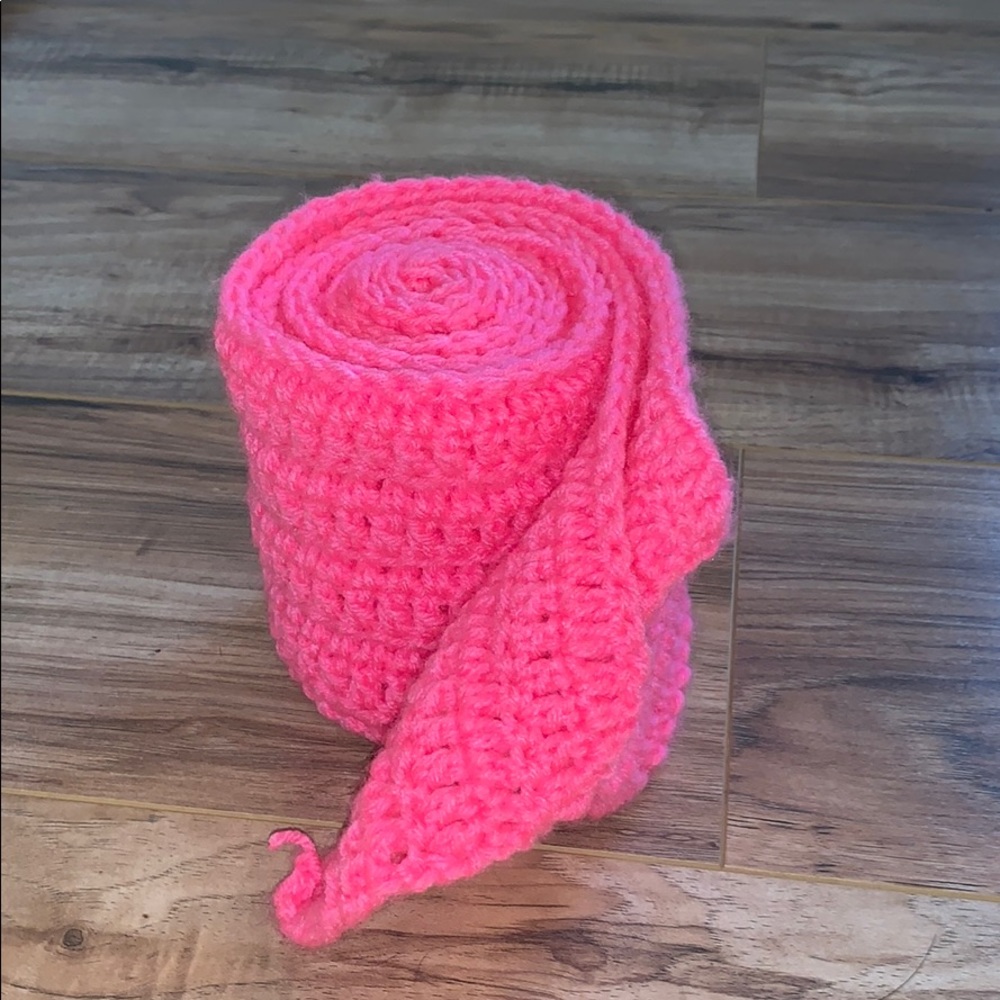 Bright pink crochet scarf handmade scarves